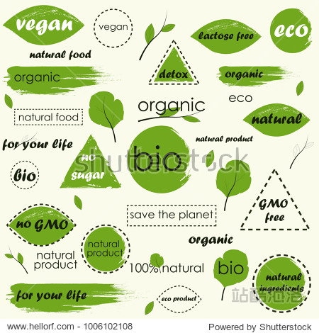 organic food farm fresh and natural product icons