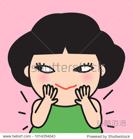 teen girl holding hands on blush rosy cheeks happy young woman