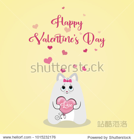 valentines day invitation card with cute cartoon mouse in love