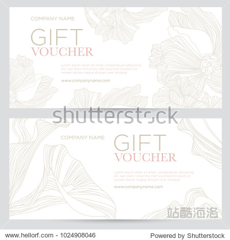vector template for gift card coupon and certificate for a spa