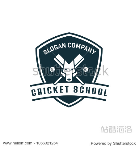 cricket creative logo mascot vintage design vector