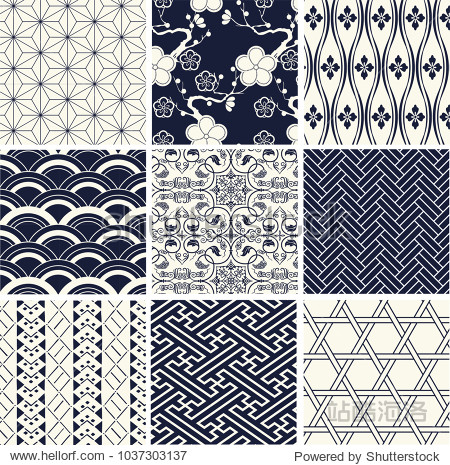 japanese new pattern seamless vector in graphic style background