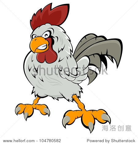 angry cartoon rooster