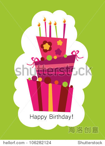 birthday card birthday cake with candles and decorations sweet