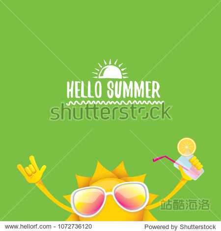 background with funky smiling sun character wearing sunglasses