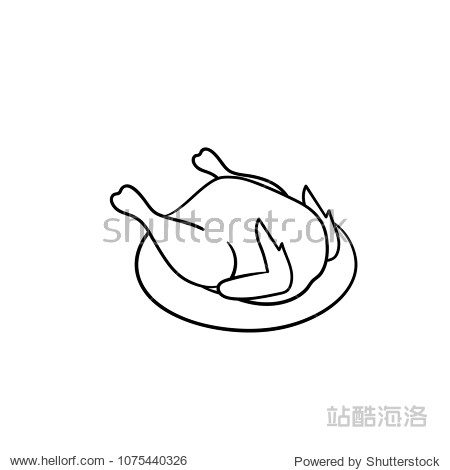 chicken meat for bake and roast vector sketch illustration for