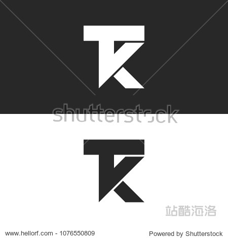 letters tk logo monogram combination two letters