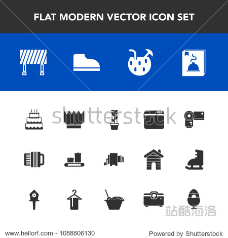 modern simple vector icon set with queen green sweet pasta plant