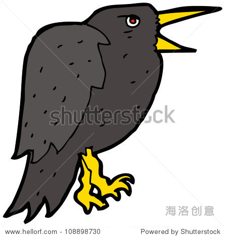 squawking crow cartoon - 图片素材 - 站酷海洛plus