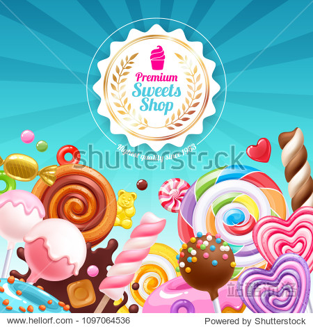 candies poster. sweet shop.
