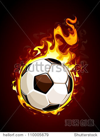 burning soccer ball. vector illustration.