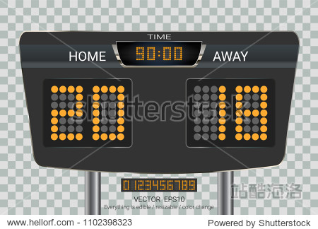 digital timing scoreboard sport soccer and football match home