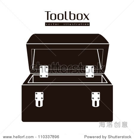 of silhouette of a tool box isolated on white background vector