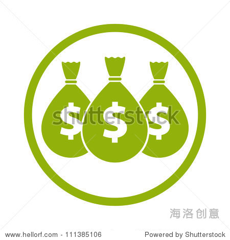 money icon with three bags vector.