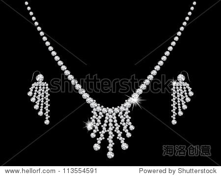 luxury diamond necklace on black background