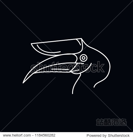 outline illustration of hornbill vector icon for wb  and