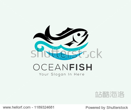 fresh fish logo with wave water 站酷海洛 正版图片,视频,字体
