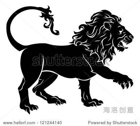 an illustration of a stylised black lion perhaps