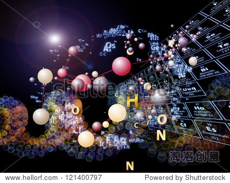 artistic background made of chemical icons fractal graphics and