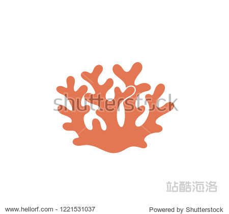 isolated coral on white background