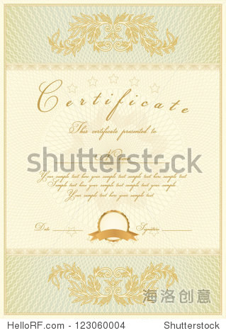 vertical certificate of completion template with beige floral