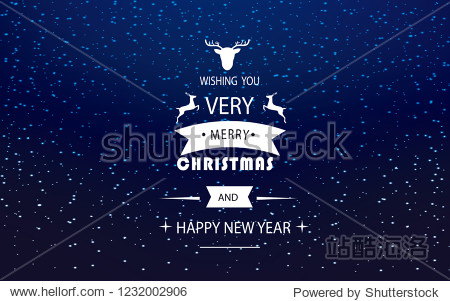 set of merry christmas and happy new year hand drawn phrase an