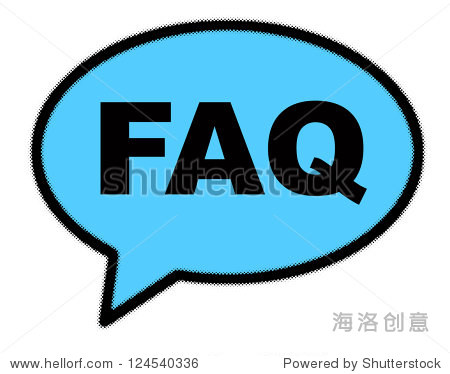 faq sign in blue speech bubble
