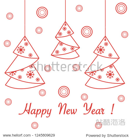 vector illustration of christmas tree origami folded and hanging