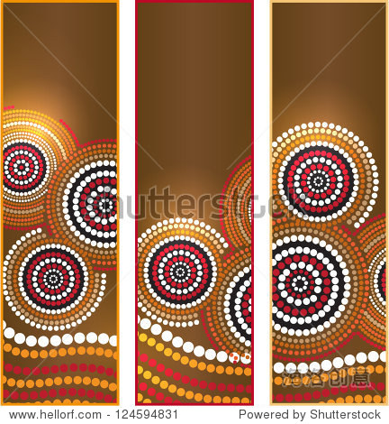 澳大利亚土著艺术向量横幅 - 背景\/素材,抽象 - 
