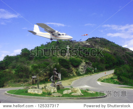 圣巴斯,法属西印度群岛--1月23日:危险的飞机降