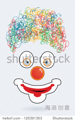 vector illustration of clown face