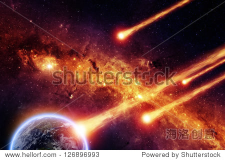 abstract scientific background - asteroid impact