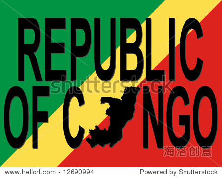 republic of congo text with map on flag illustration jpg