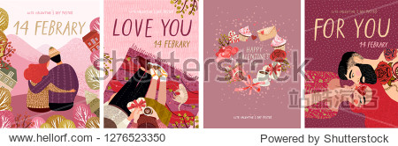 cute posters valentines day greetings heart shape frame vector