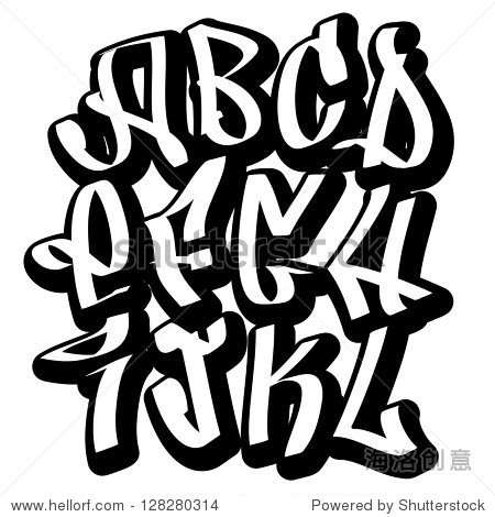 涂鸦字体字母字母.嘻哈grafitti型设计