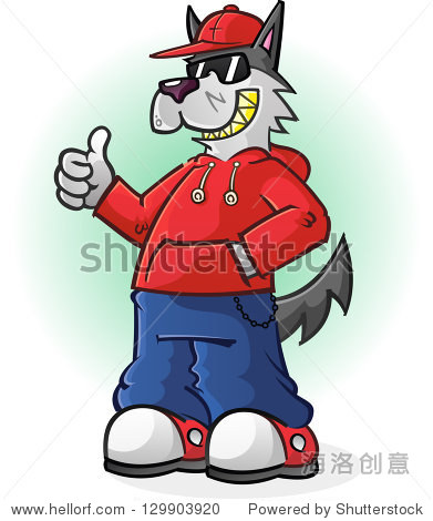 big bad wolf cartoon character giving a thumbs up