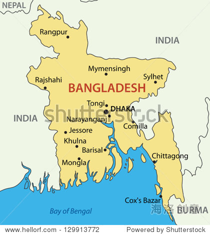 people"s republic of bangladesh - vector map