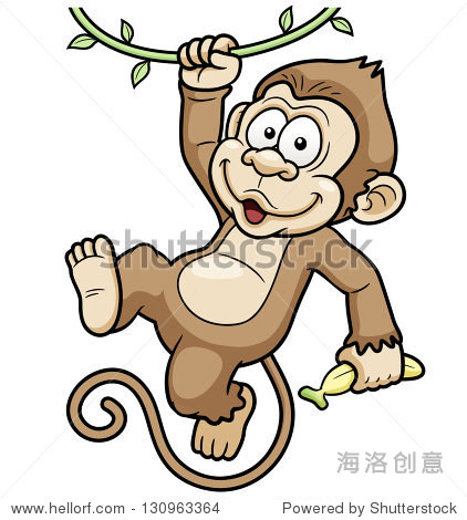 vector illustration of cartoon monkeys
