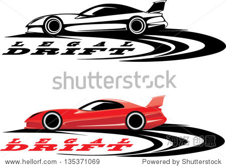 red sport car icon and black icon ready for vinyl cutting