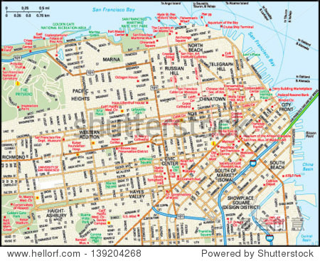 加州旧金山市区地图图片