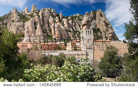monastery on mountain near barcelona