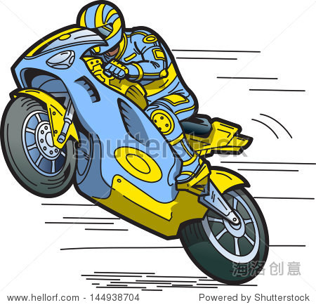speeding motorcycle racer