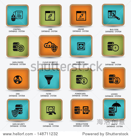 database and computer system icons vector - 站酷