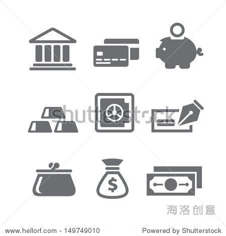set of finance and money icons in vector