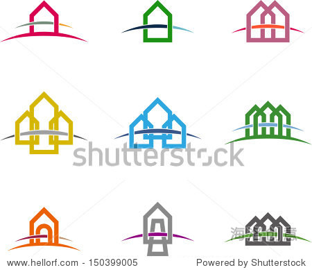 design vector home logo template. colorful icon set.