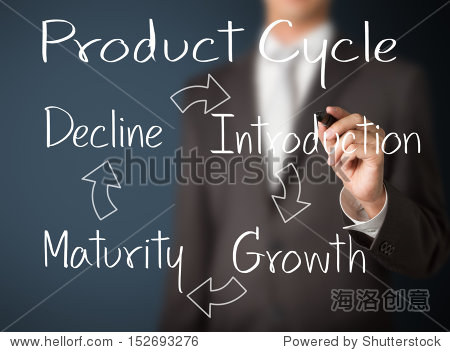 business man writing product life cycle