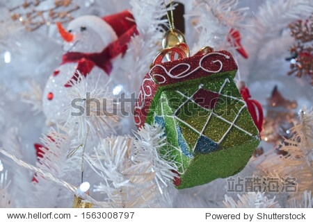 small gift box christmas ornament hanging decoration on white