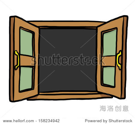open window / cartoon vector and illustration isolated on white