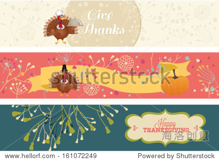 thanksgiving banners, vintage happy thanksgiving day labels