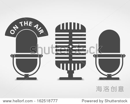 麦克风图标集,向量eps10插图图片